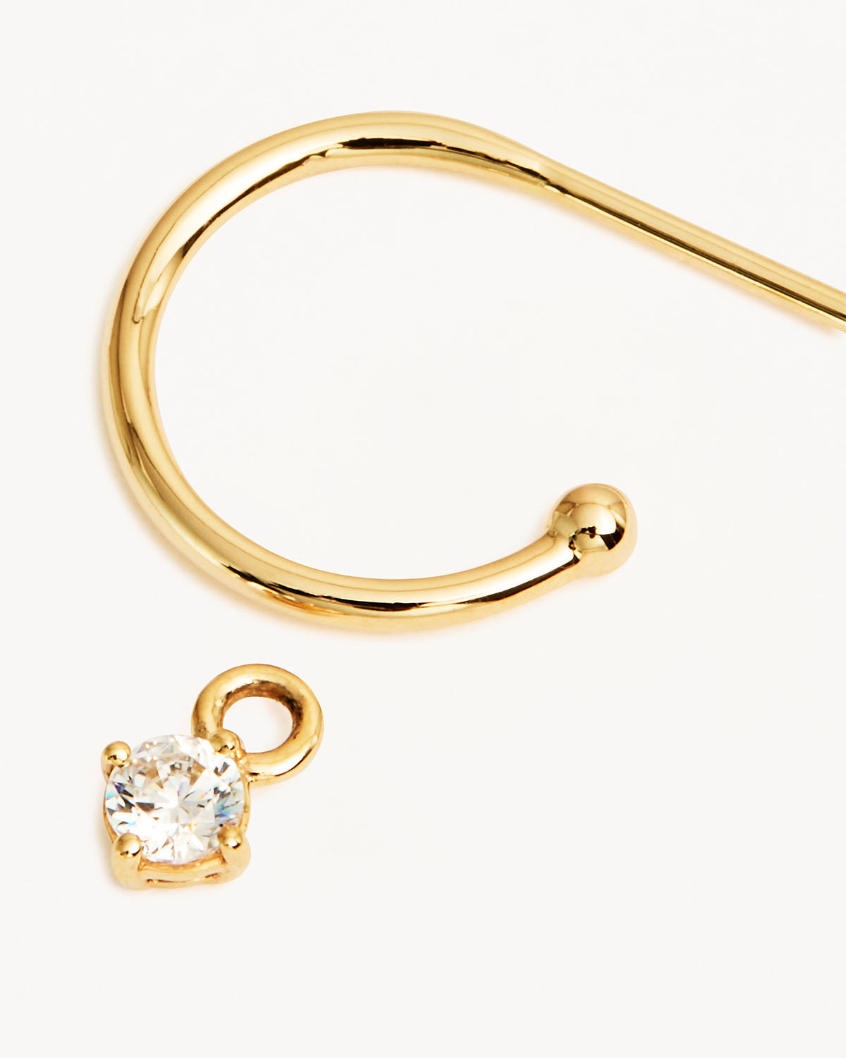 Golden Elegance: 0.11 TCW Round Lab-Grown Diamond Hoop Earrings