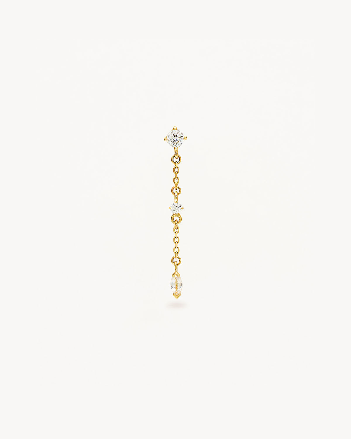 0.16 TCW Round & Marquise Chain Lab-Grown Diamond Dangle Earring