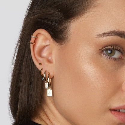 Golden Sphere Stud Earringsq 6