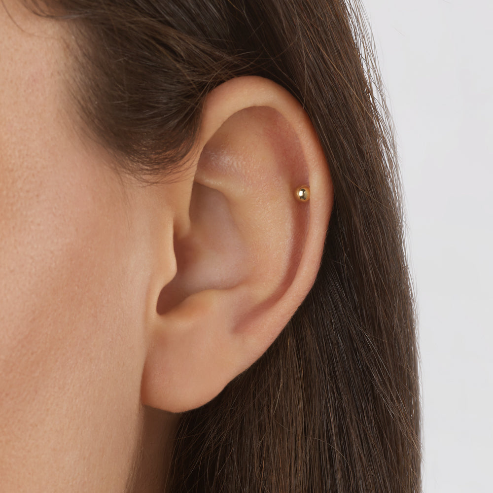 Golden Sphere Stud Earringsq