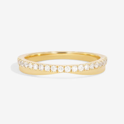 Curved- 0.25 CT Marquise Lab Grown Diamond Wedding Band