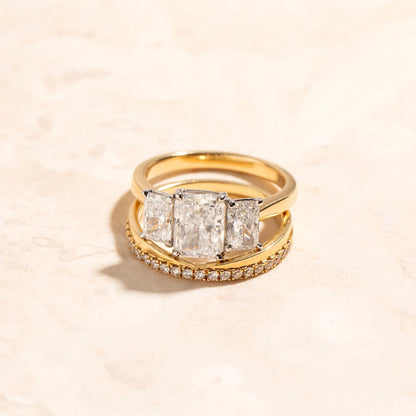 Curved- 0.25 CT Marquise Lab Grown Diamond Wedding Band
