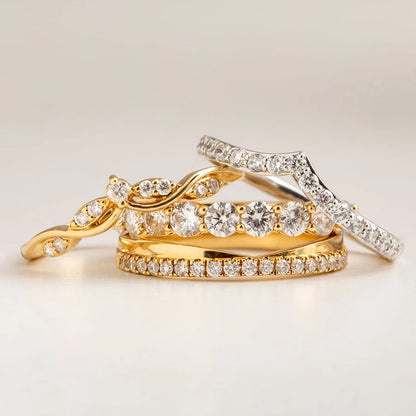 Curved- 0.25 CT Marquise Lab Grown Diamond Wedding Band