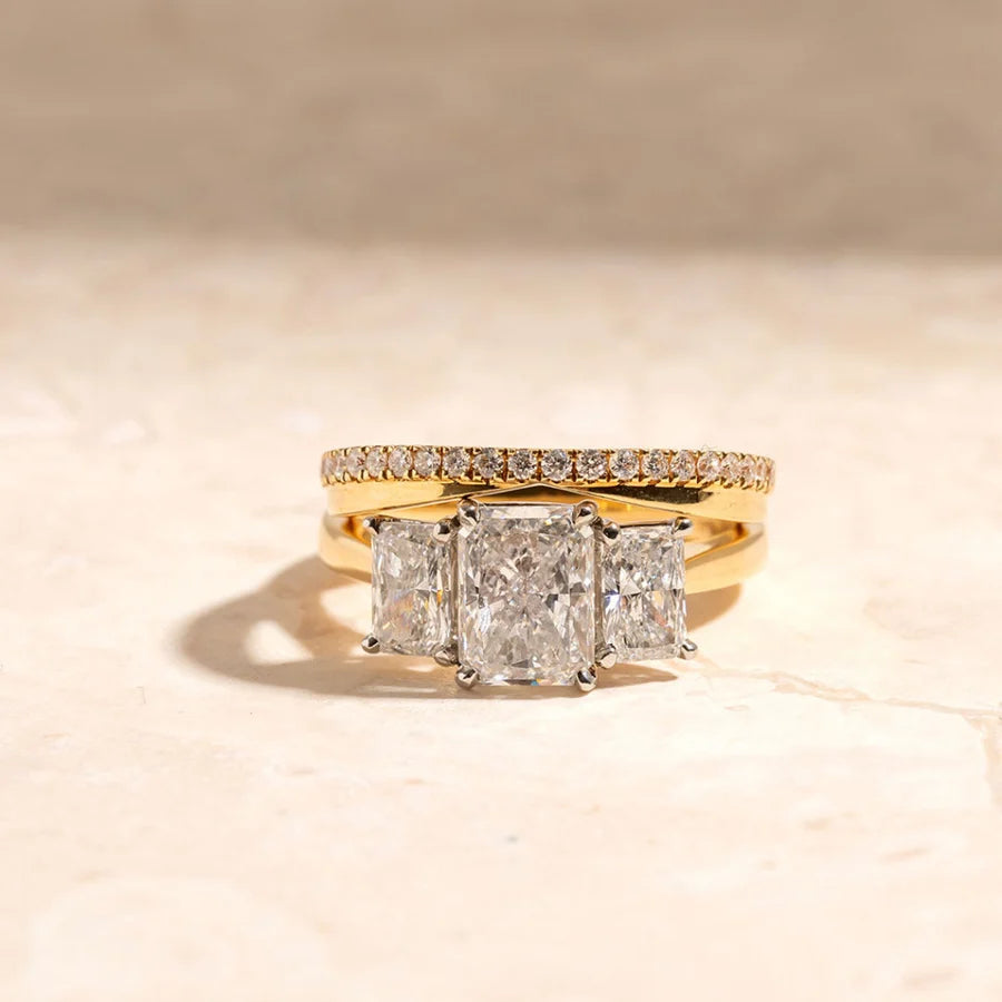 Curved- 0.25 CT Marquise Lab Grown Diamond Wedding Band