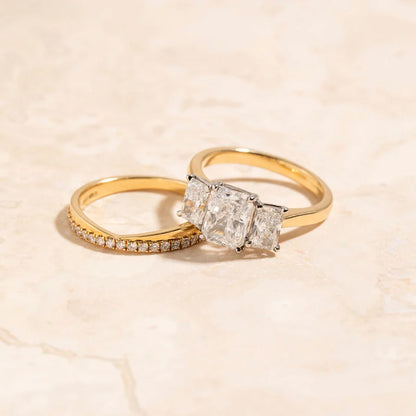Curved- 0.25 CT Marquise Lab Grown Diamond Wedding Band