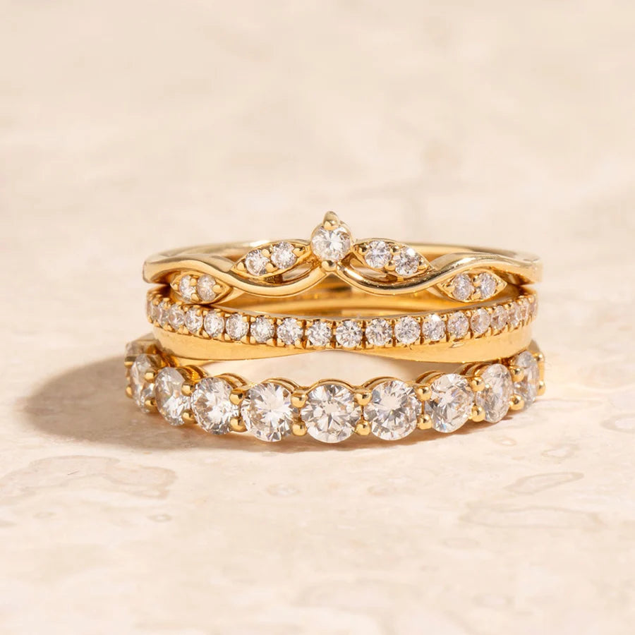 Curved- 0.25 CT Marquise Lab Grown Diamond Wedding Band