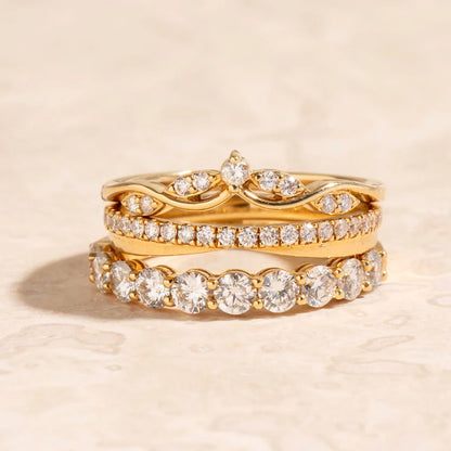 Curved- 0.25 CT Marquise Lab Grown Diamond Wedding Band