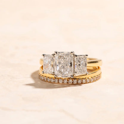 Curved- 0.25 CT Marquise Lab Grown Diamond Wedding Band