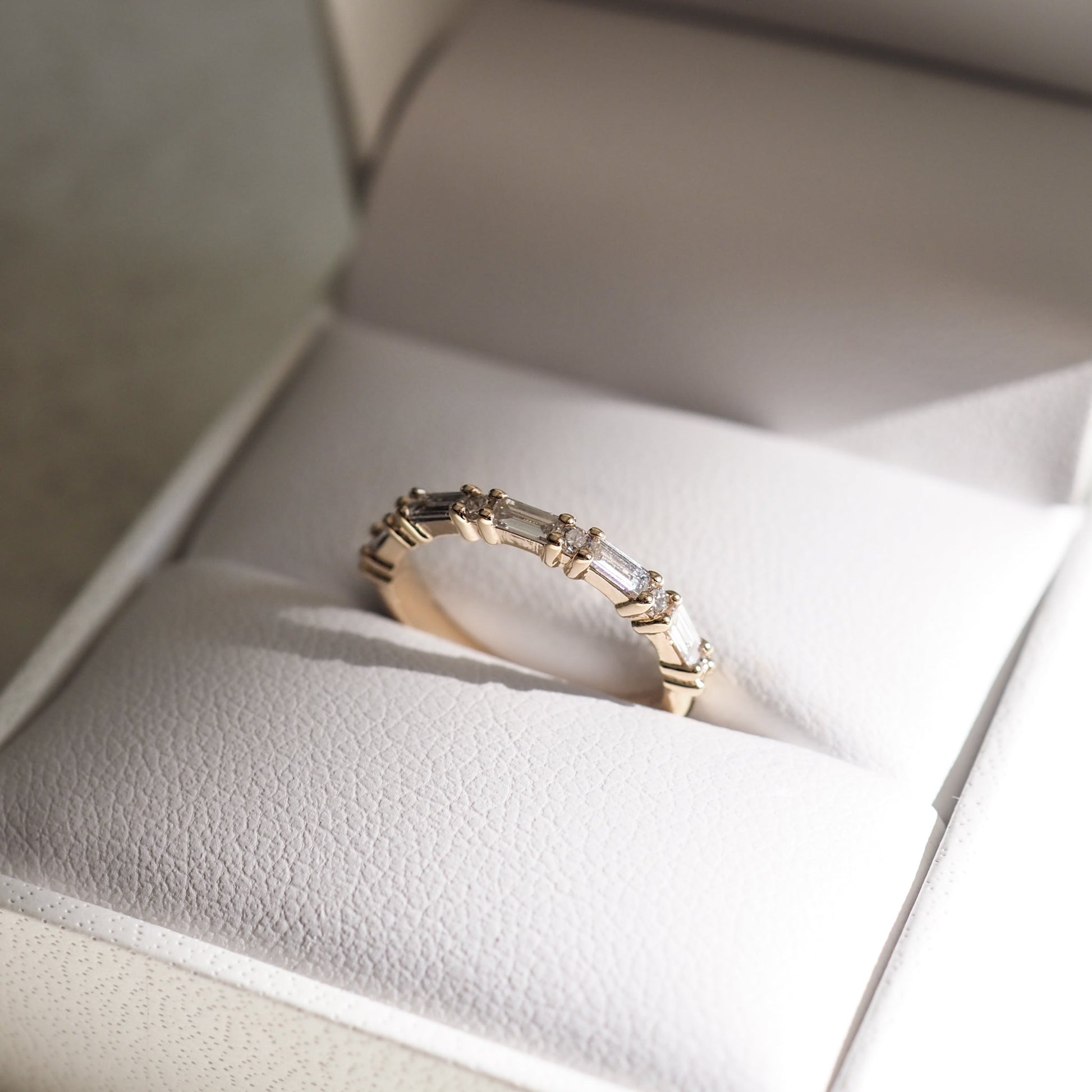 Elegant 0.50 TCW Round & Baguette Lab Grown Diamond Half Eternity Band 1