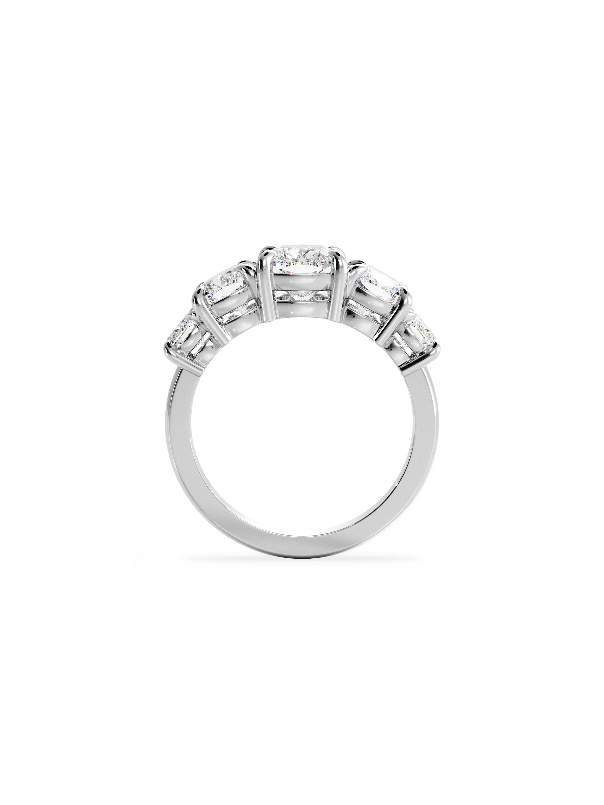 Five Stone-Cushion Lab Grown Diamond Engagement Ring