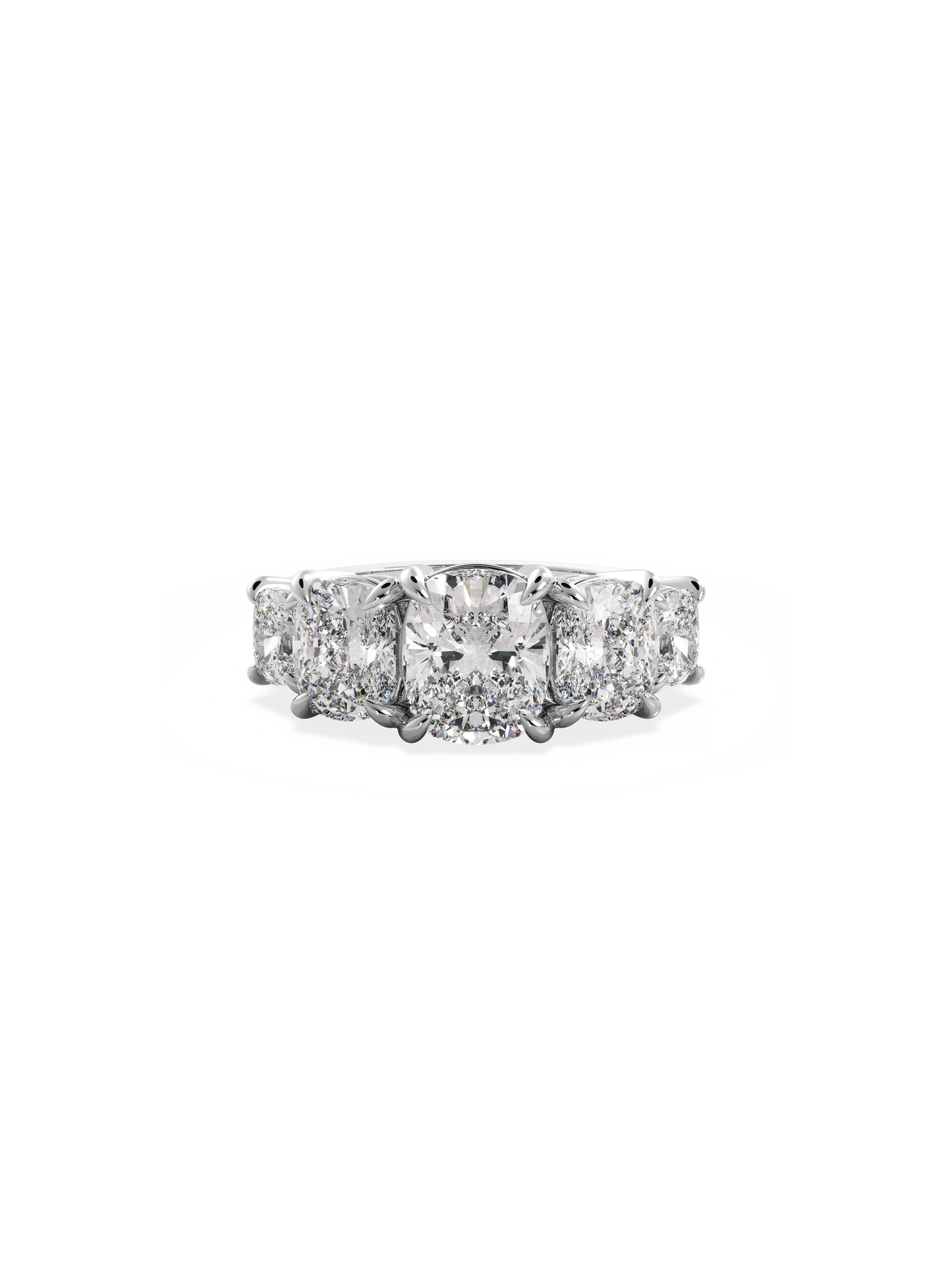 Five Stone-Cushion Lab Grown Diamond Engagement Ring