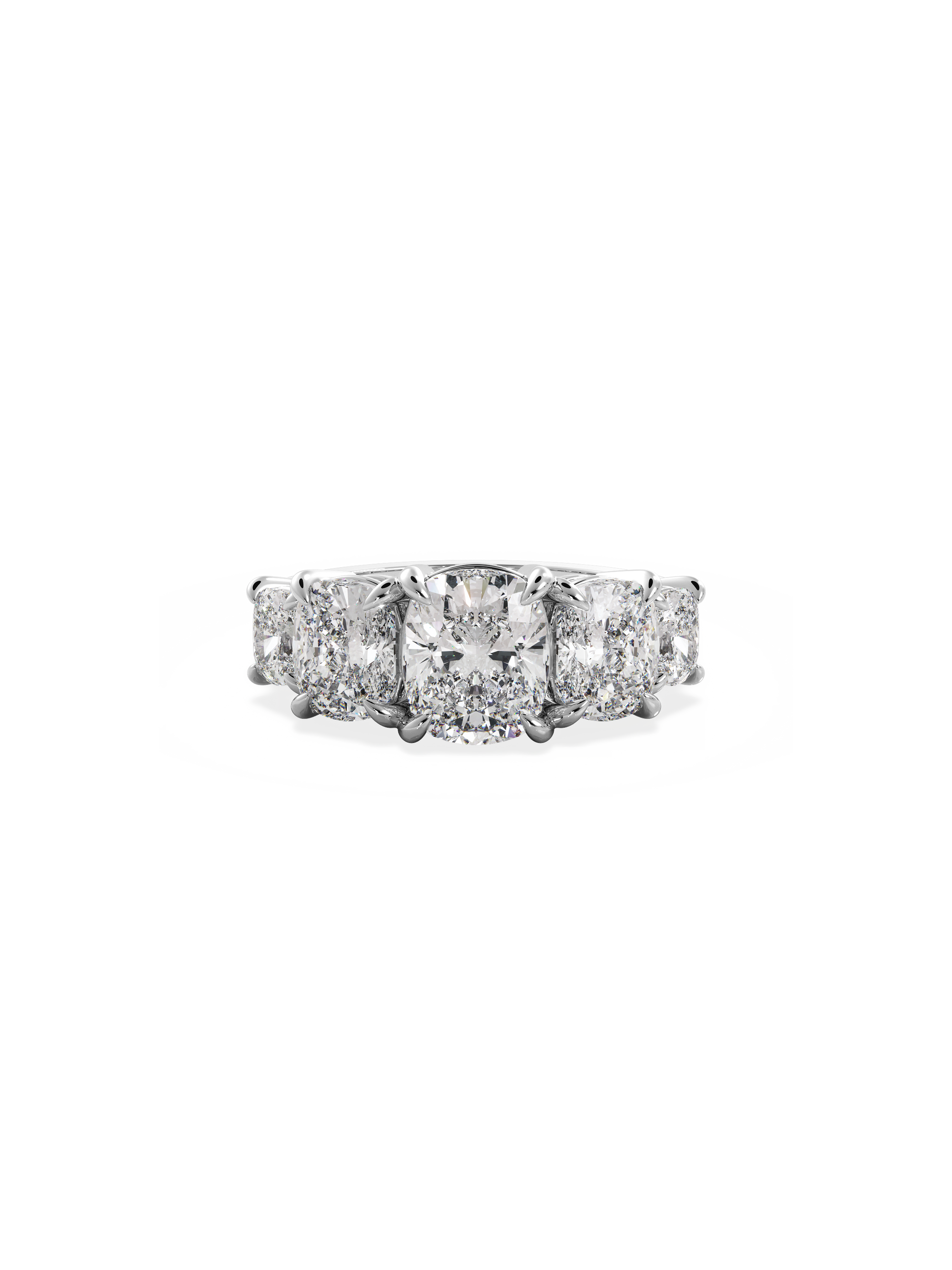 Five Stone-Cushion Lab Grown Diamond Engagement Ring
