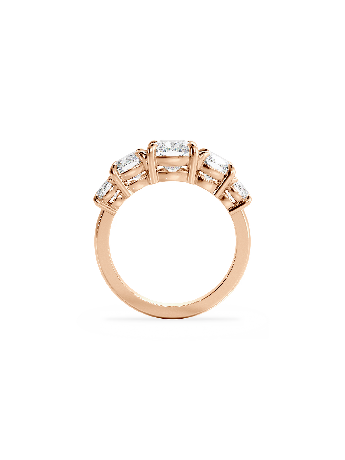 Five Stone-Cushion Lab Grown Diamond Engagement Ring