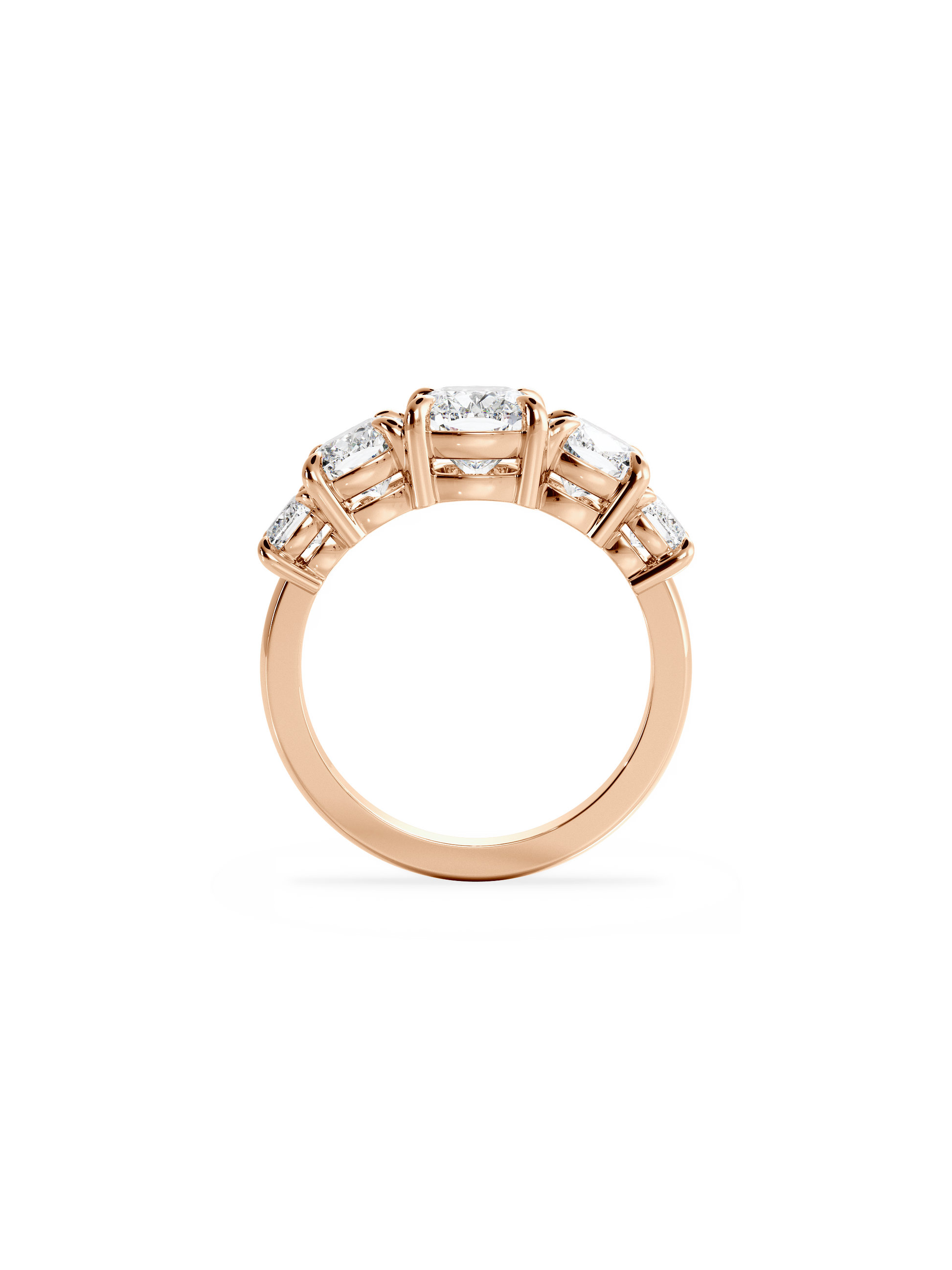 Five Stone-Cushion Lab Grown Diamond Engagement Ring