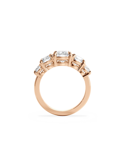 Five Stone-Cushion Lab Grown Diamond Engagement Ring