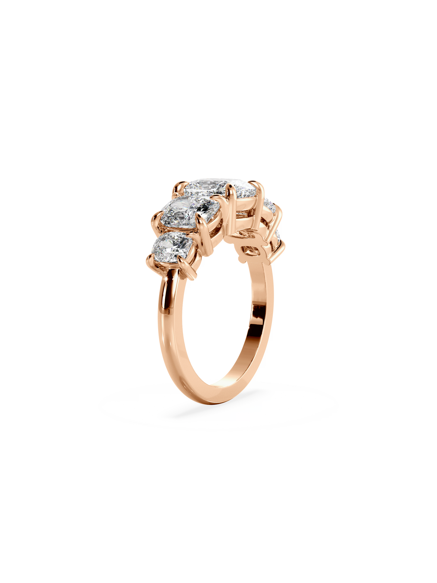 Five Stone-Cushion Lab Grown Diamond Engagement Ring