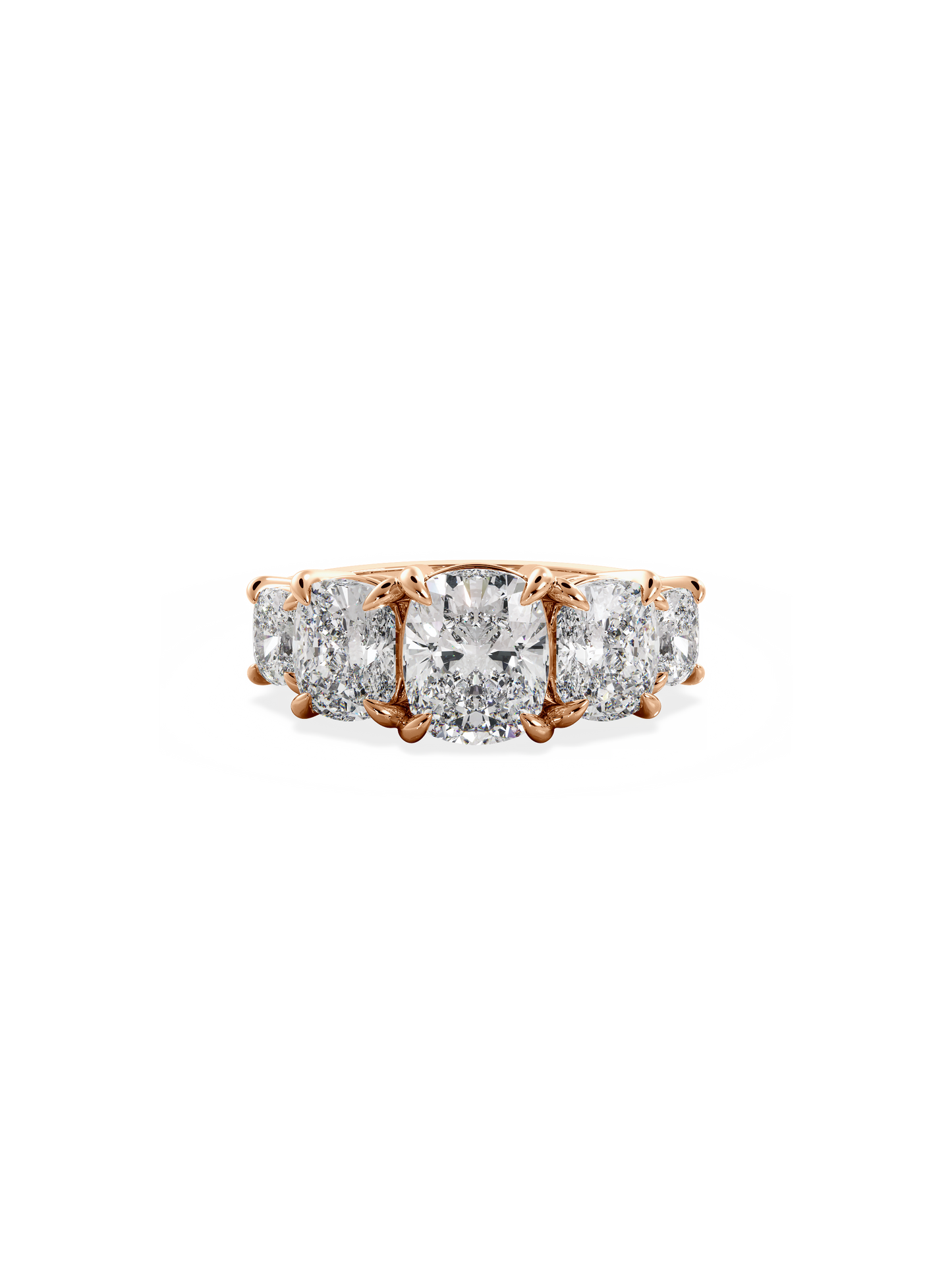 Five Stone-Cushion Lab Grown Diamond Engagement Ring