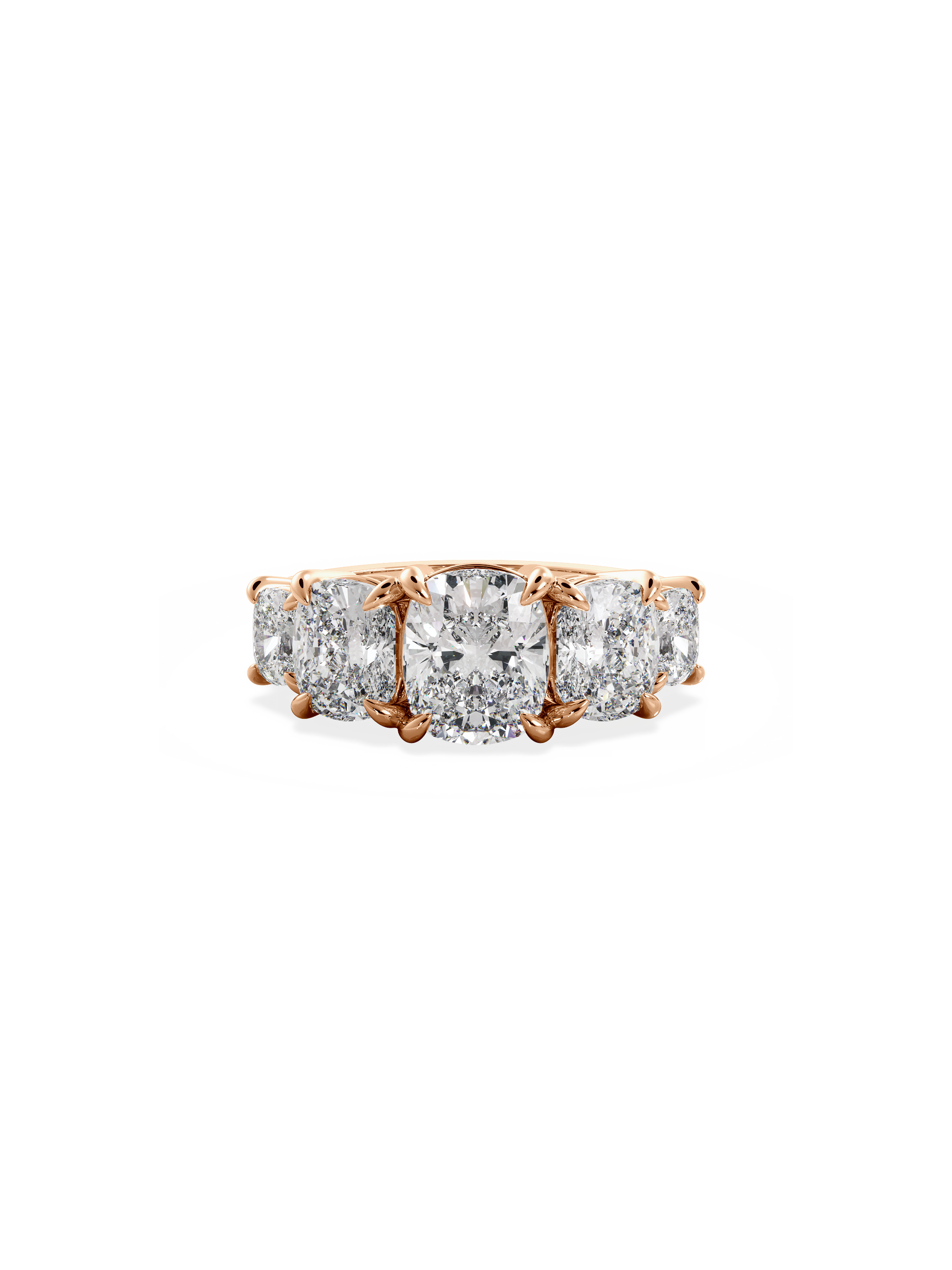Five Stone-Cushion Lab Grown Diamond Engagement Ring