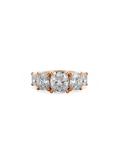 Five Stone-Cushion Lab Grown Diamond Engagement Ring