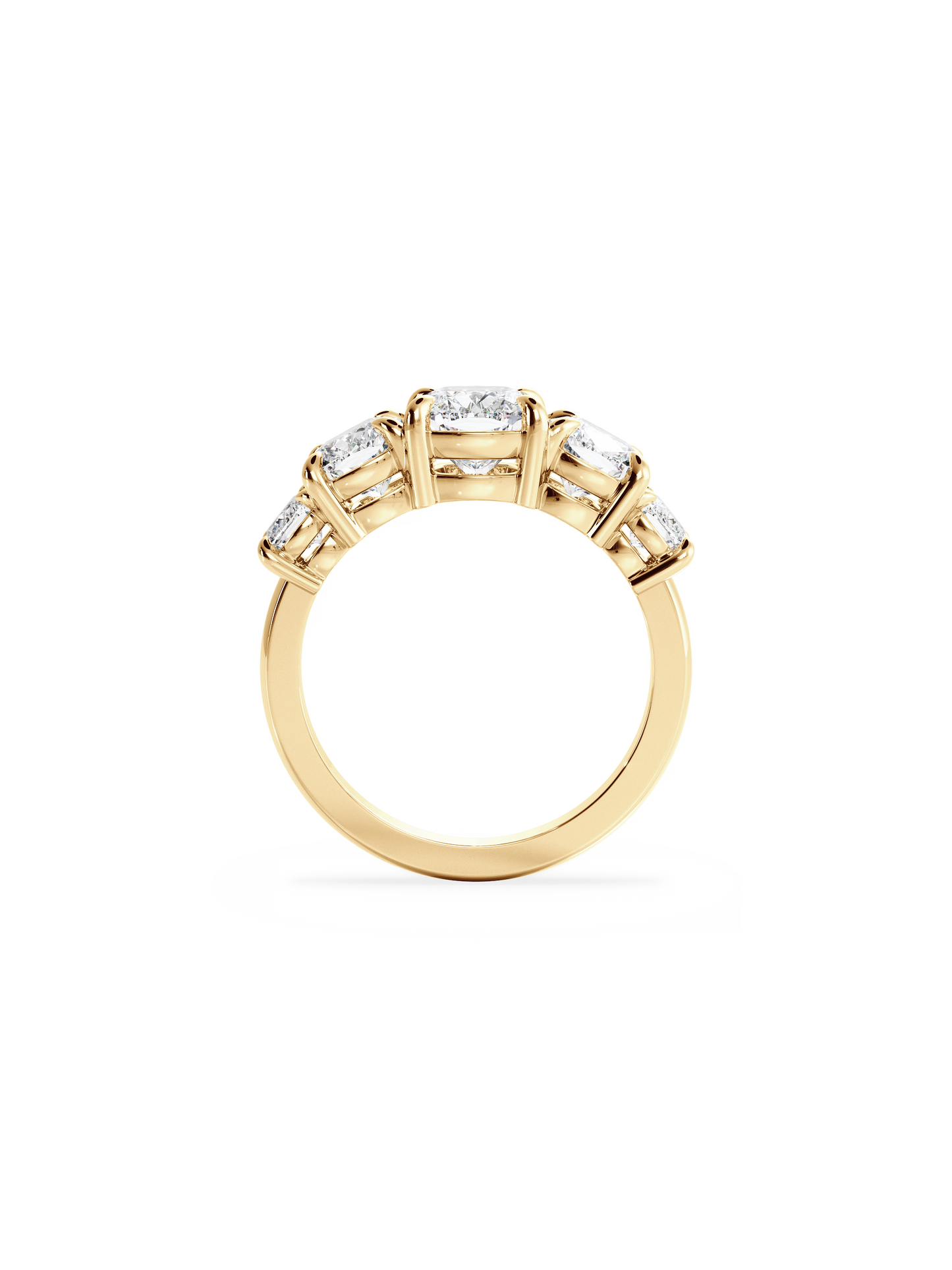 Five Stone-Cushion Lab Grown Diamond Engagement Ring