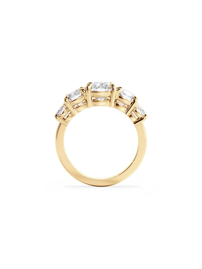 Five Stone-Cushion Lab Grown Diamond Engagement Ring