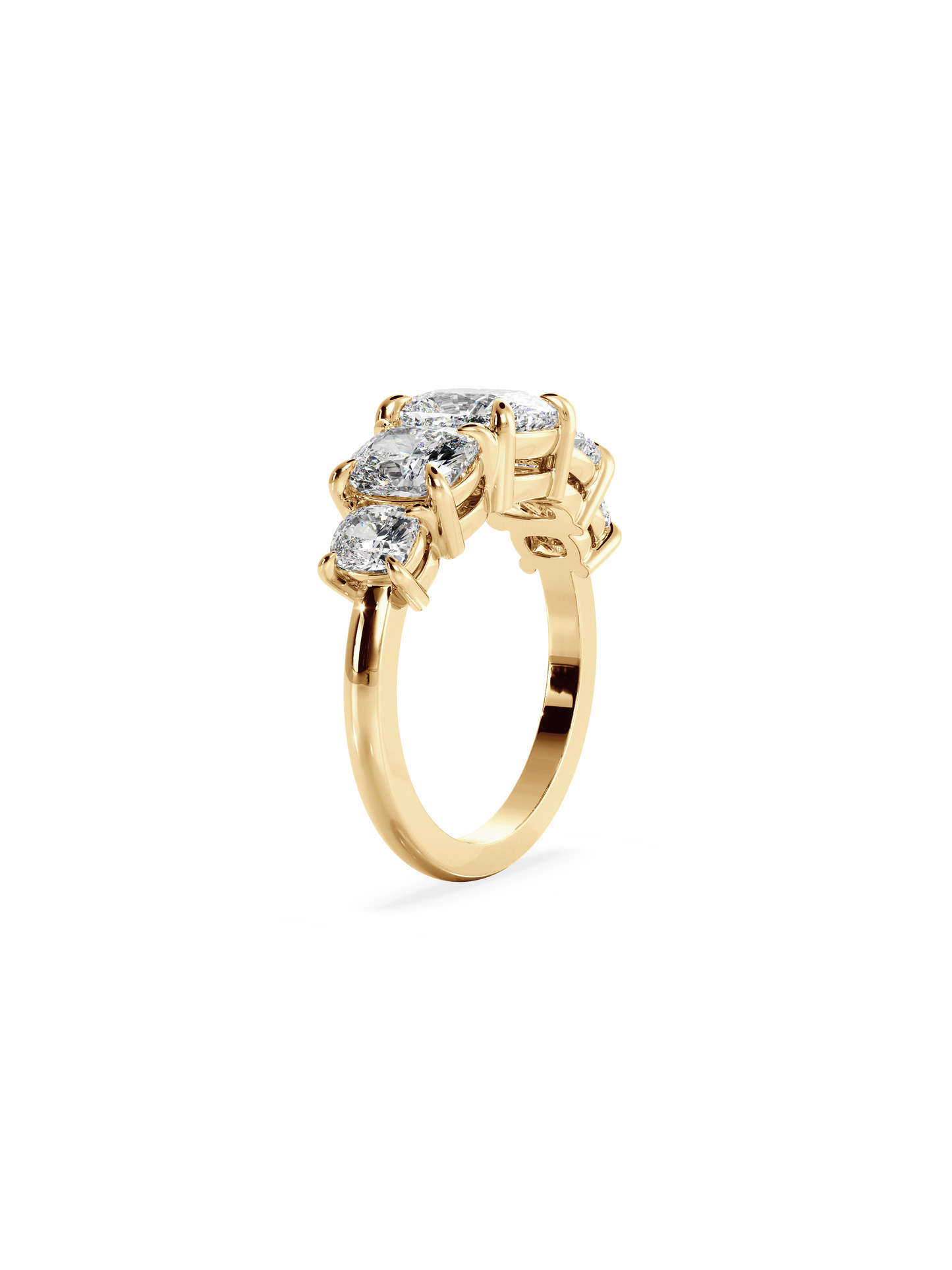 Five Stone-Cushion Lab Grown Diamond Engagement Ring