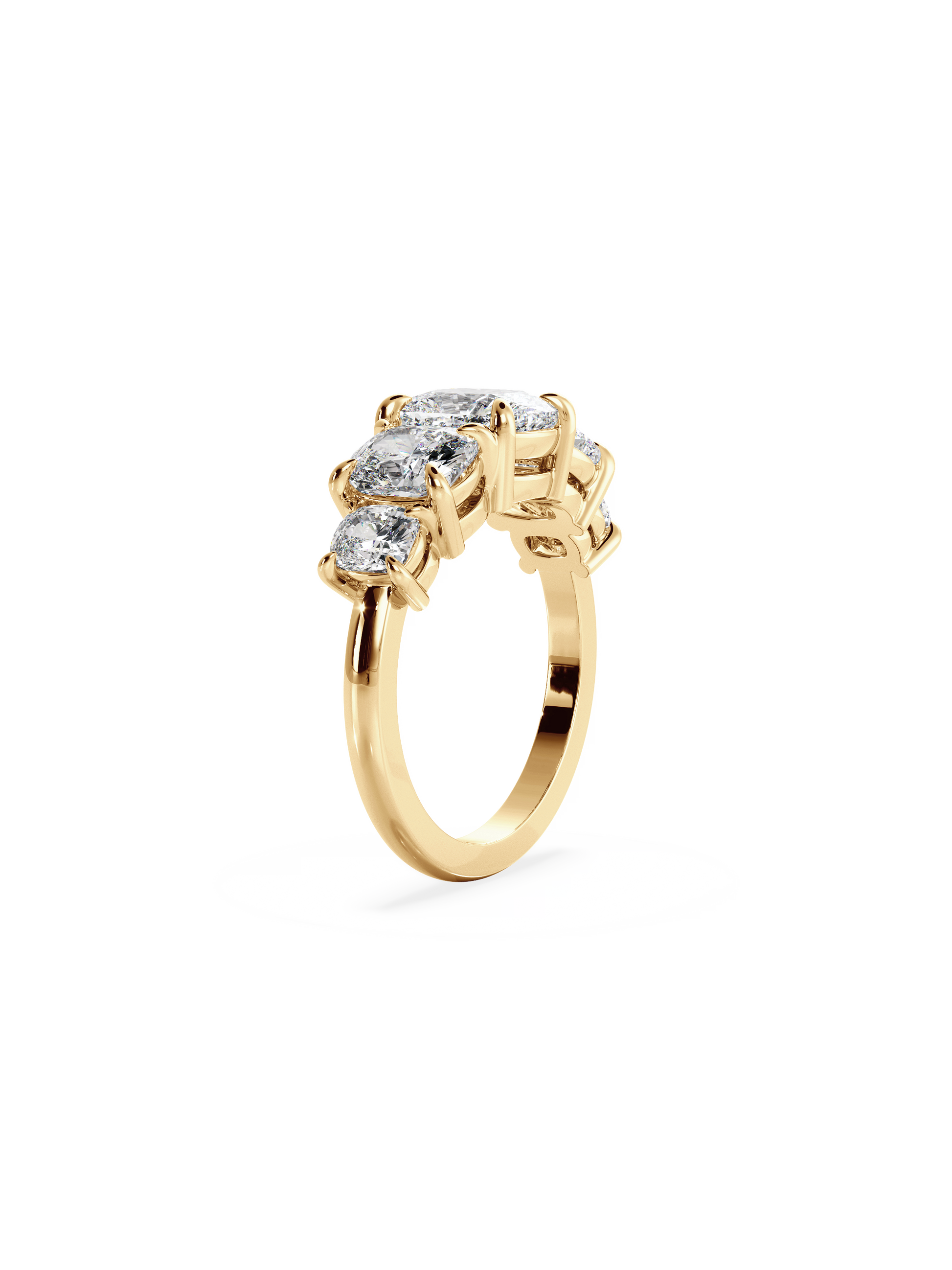Five Stone-Cushion Lab Grown Diamond Engagement Ring