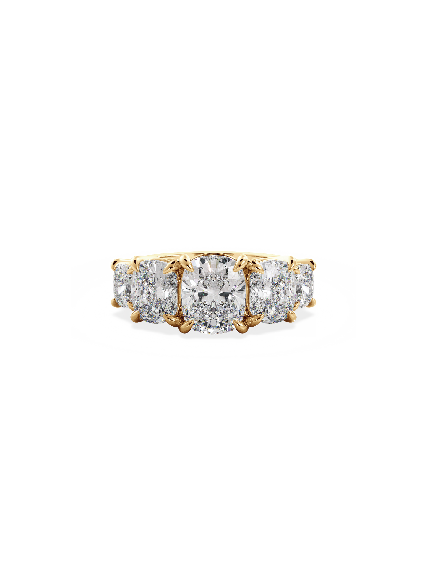Five Stone-Cushion Lab Grown Diamond Engagement Ring