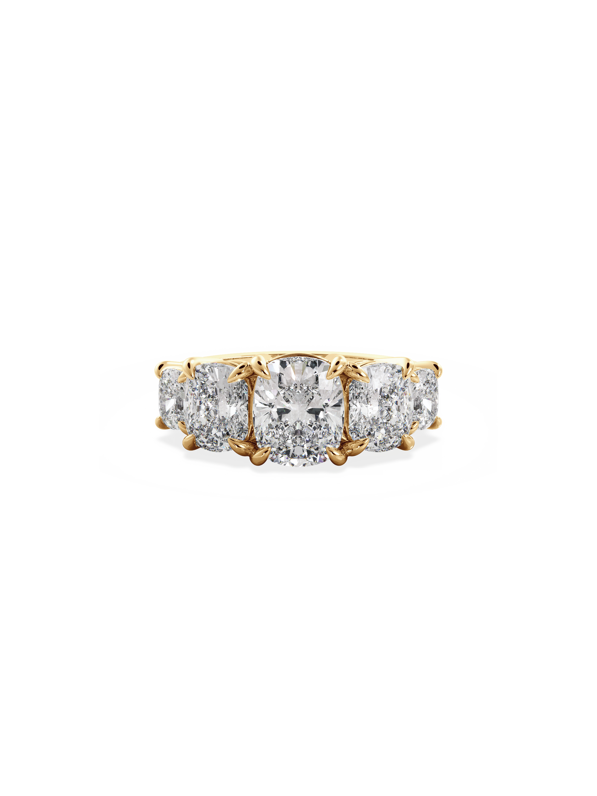 Five Stone-Cushion Lab Grown Diamond Engagement Ring