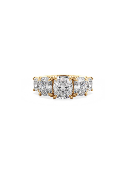 Five Stone-Cushion Lab Grown Diamond Engagement Ring