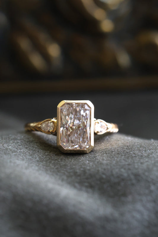 Solitaire Cathedral- 1.8 CT Cushion Lab Grown Diamond Wedding Band