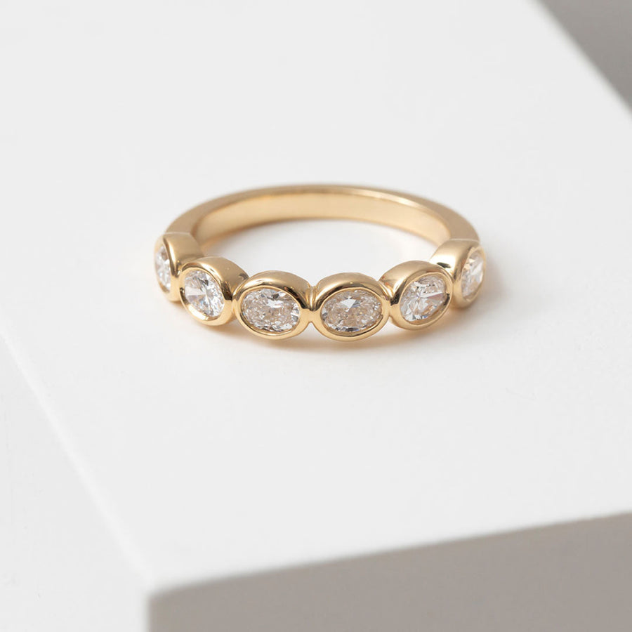 Curved- 0.25 CT Marquise Lab Grown Diamond Wedding Band