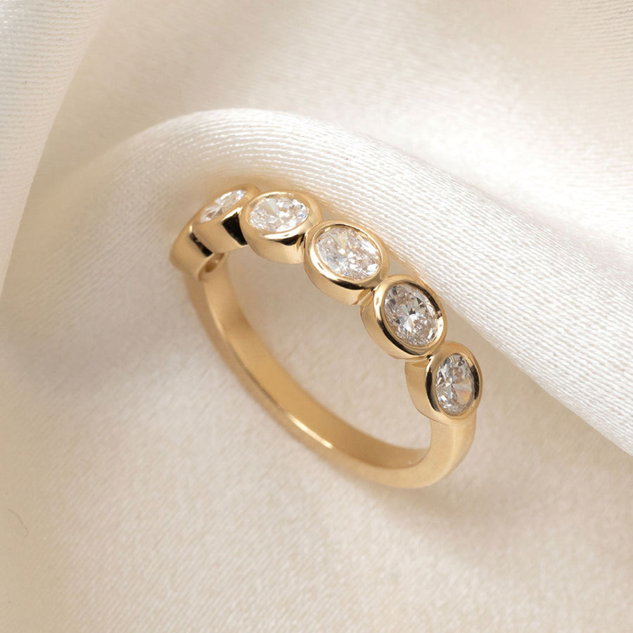 Curved- 0.25 CT Marquise Lab Grown Diamond Wedding Band