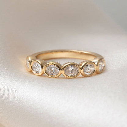 Curved- 0.25 CT Marquise Lab Grown Diamond Wedding Band
