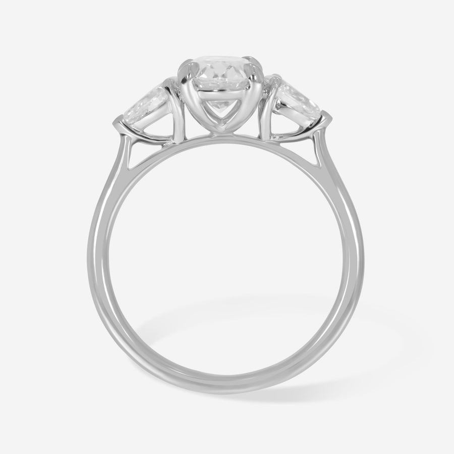 Three Stone-1.5 CT Oval Lab Grown Diamond Engagement Ring