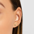 Load image into Gallery viewer, 0.04 TCW Emerald Round C-Shaped Gold Earrings
