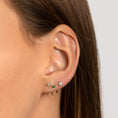 Load image into Gallery viewer, 0.04 TCW Emerald Round C-Shaped Gold Earrings
