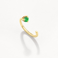 Load image into Gallery viewer, 0.04 TCW Emerald Round C-Shaped Gold Earrings
