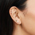 Load image into Gallery viewer, 0.04 TCW Emerald Round C-Shaped Gold Earrings
