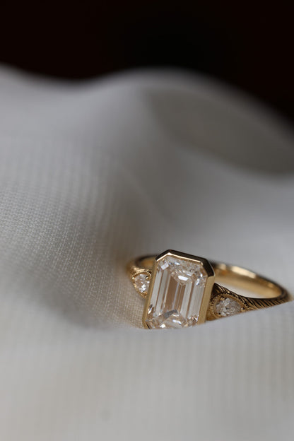 Solitaire Cathedral- 1.8 CT Cushion Lab Grown Diamond Wedding Band
