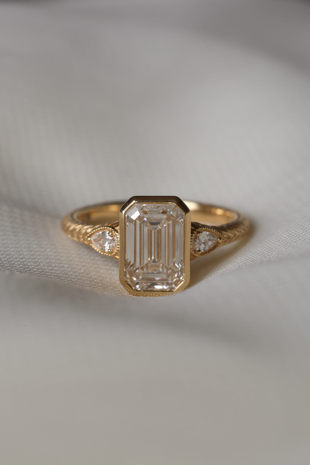 Solitaire Cathedral- 1.8 CT Cushion Lab Grown Diamond Wedding Band