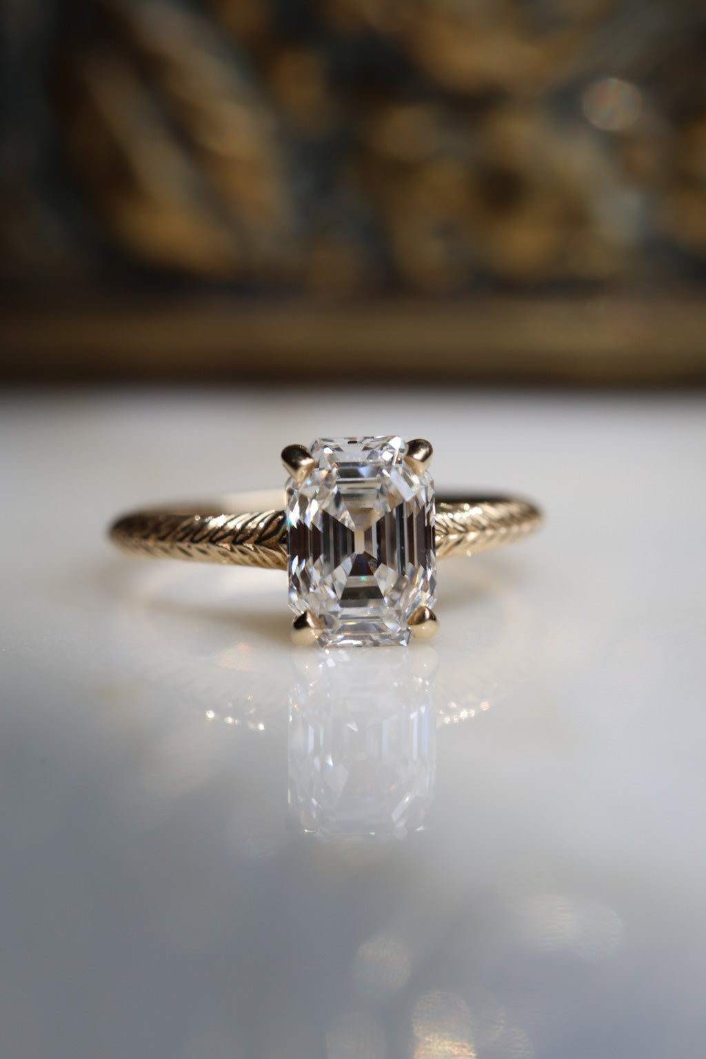 Solitaire Cathedral- 1.8 CT Cushion Lab Grown Diamond Wedding Band