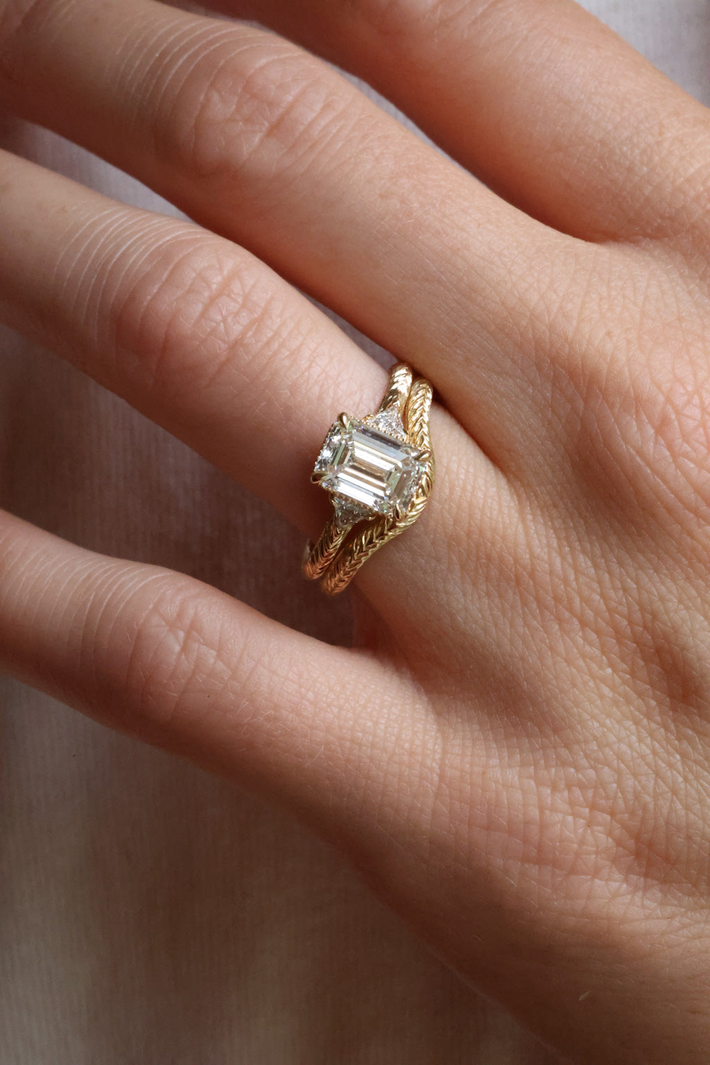 Solitaire Cathedral- 1.8 CT Cushion Lab Grown Diamond Wedding Band