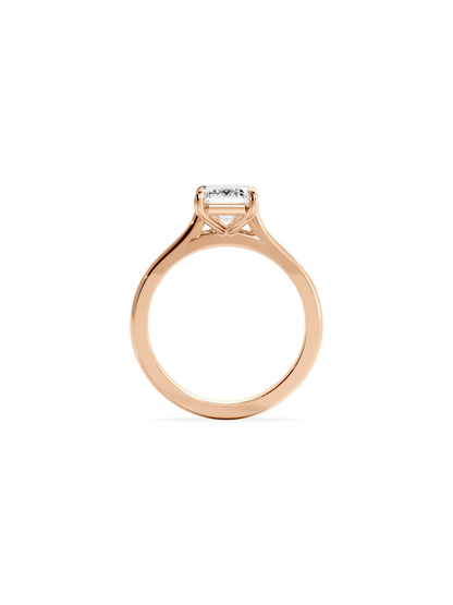Solitaire & Cathedral-Emerald Lab Grown Diamond Engagement Ring
