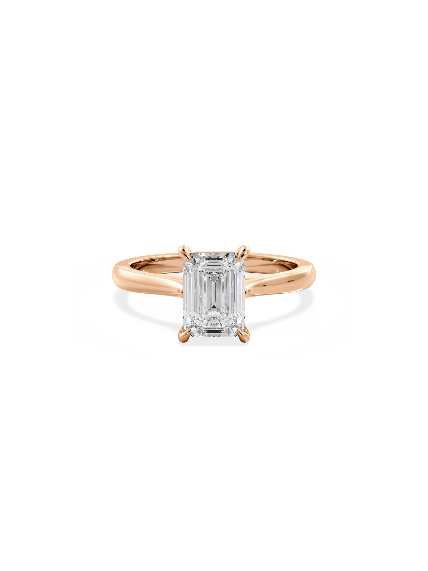 Solitaire & Cathedral-Emerald Lab Grown Diamond Engagement Ring