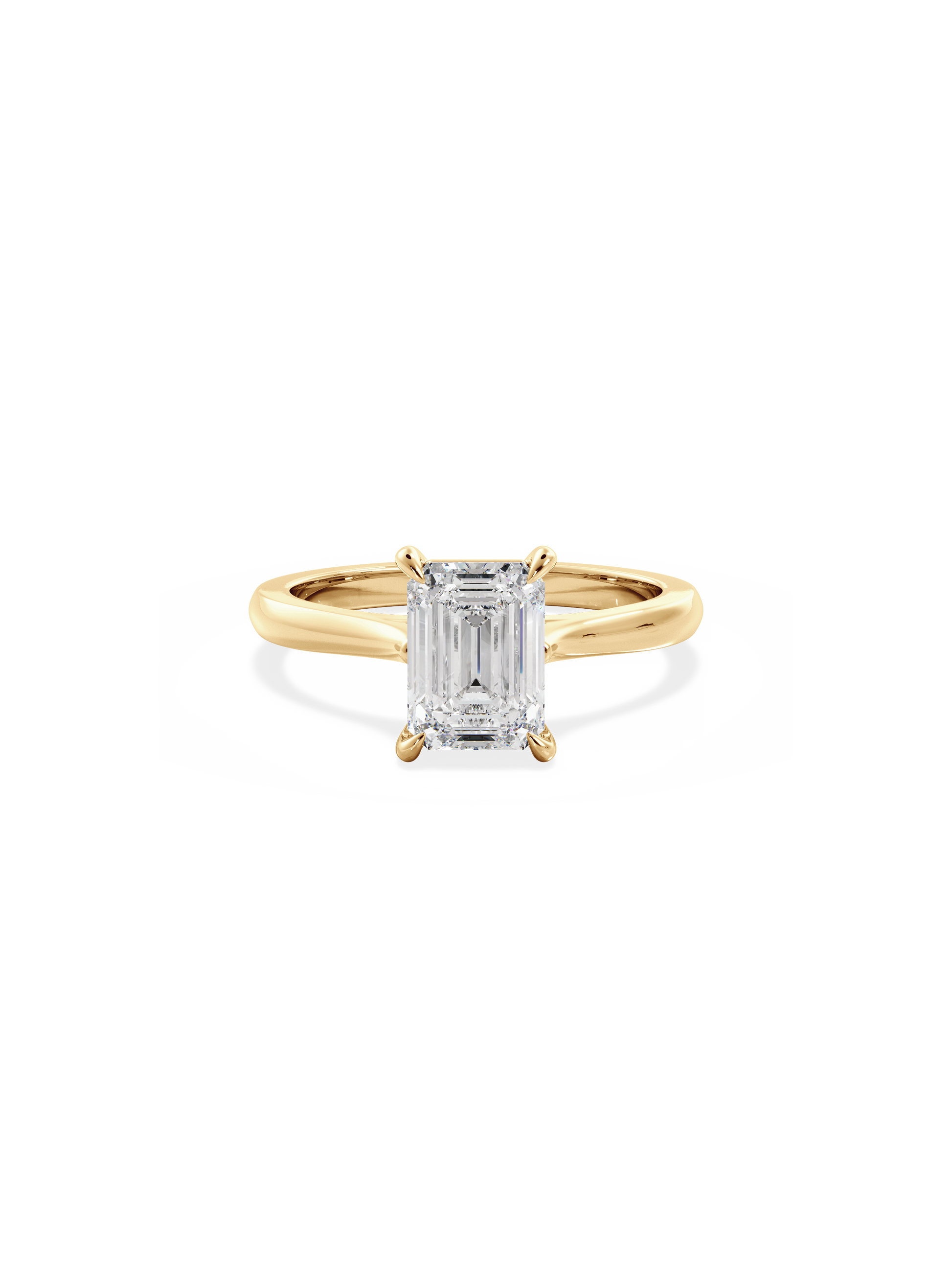 Solitaire & Cathedral-Emerald Lab Grown Diamond Engagement Ring