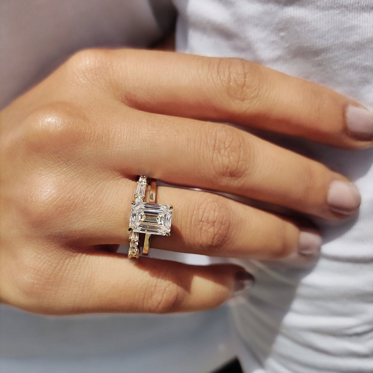 Solitaire Cathedral- 1.8 CT Cushion Lab Grown Diamond Wedding Band