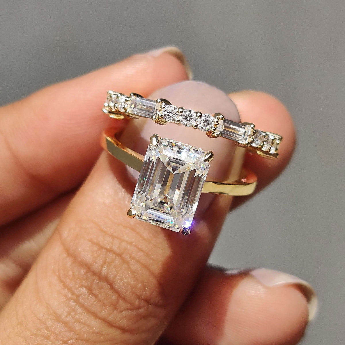 Solitaire Cathedral- 1.8 CT Cushion Lab Grown Diamond Wedding Band