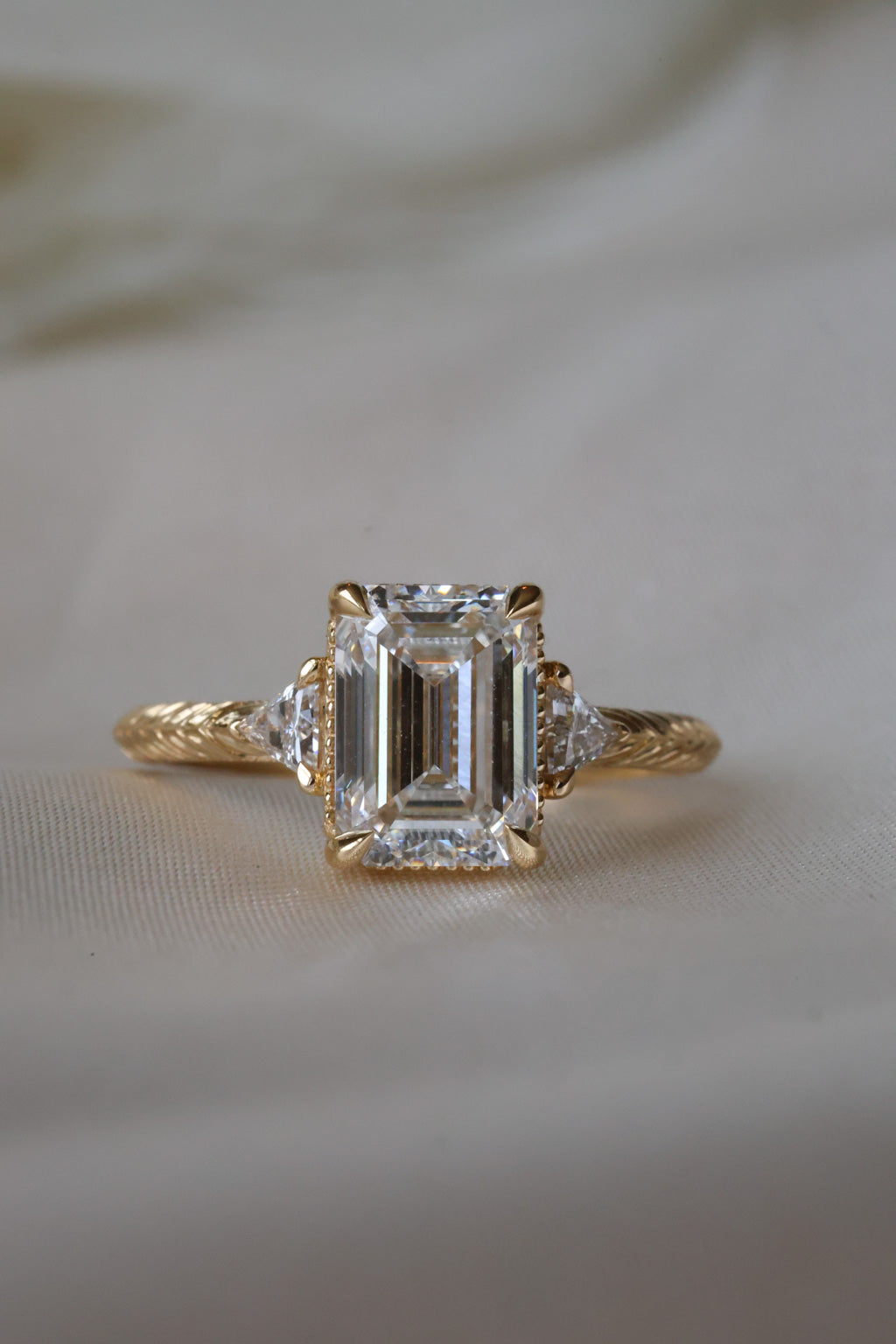 Solitaire Cathedral- 1.8 CT Cushion Lab Grown Diamond Wedding Band