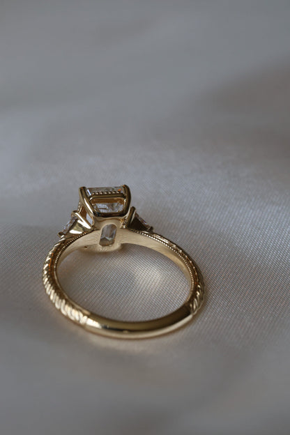 Solitaire Cathedral- 1.8 CT Cushion Lab Grown Diamond Wedding Band